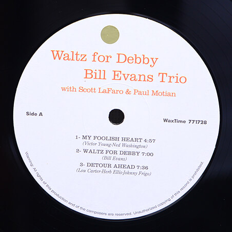 BILL EVANS Trio - Waltz For Debby | ジャズレコード通販・買取のジャストフレンズ