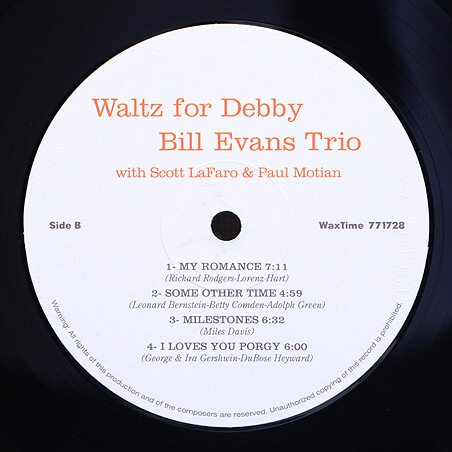 BILL EVANS Trio - Waltz For Debby | ジャズレコード通販・買取の