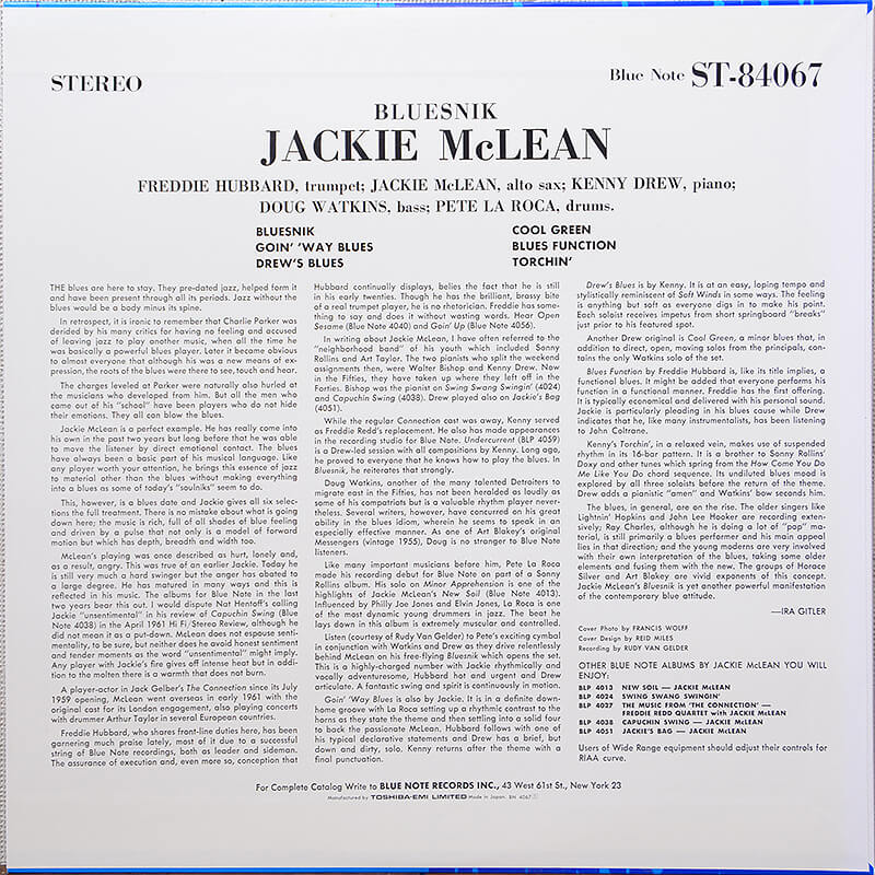 Jackie McLean - Bluesnik | ジャズレコード通販・買取のジャストフレンズ