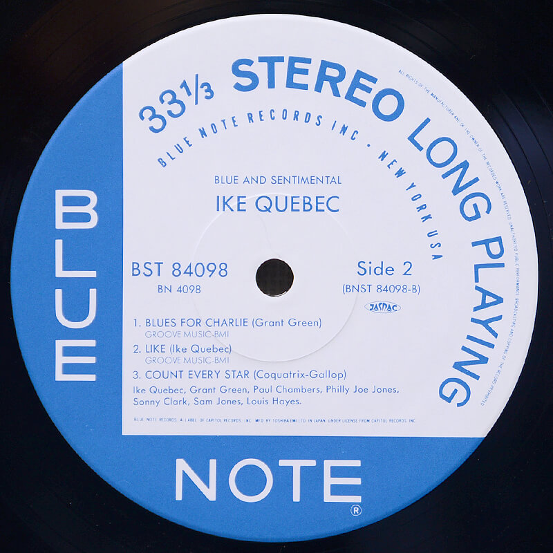 ジャズレコード  Ike Quebec Blue  Sentimental