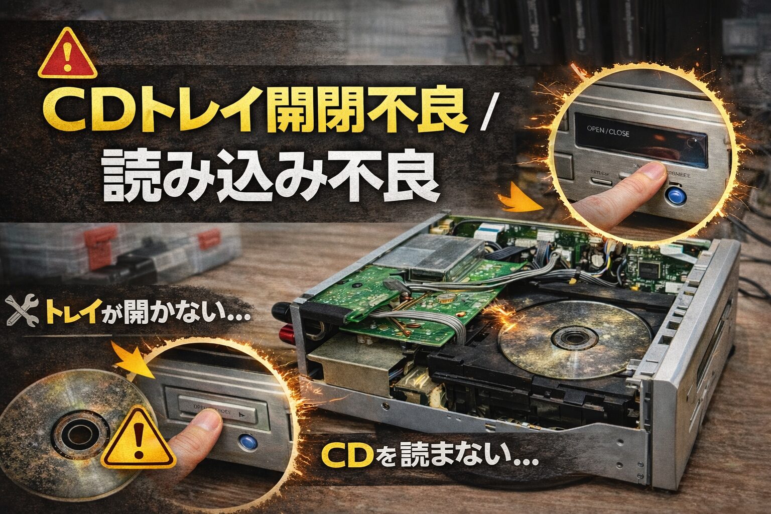 ONKYO CR-D1 CDトレイ開閉不良/読み込み不良