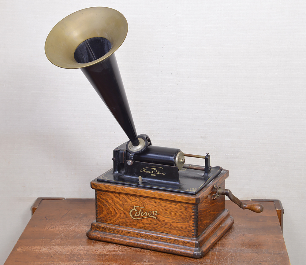 8☆エジソン EDISON FIRESIDE PHONOGRAPH 蝋管蓄音機☆