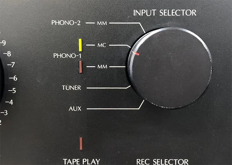 アンプのMM・MC切替（フォノ入力）