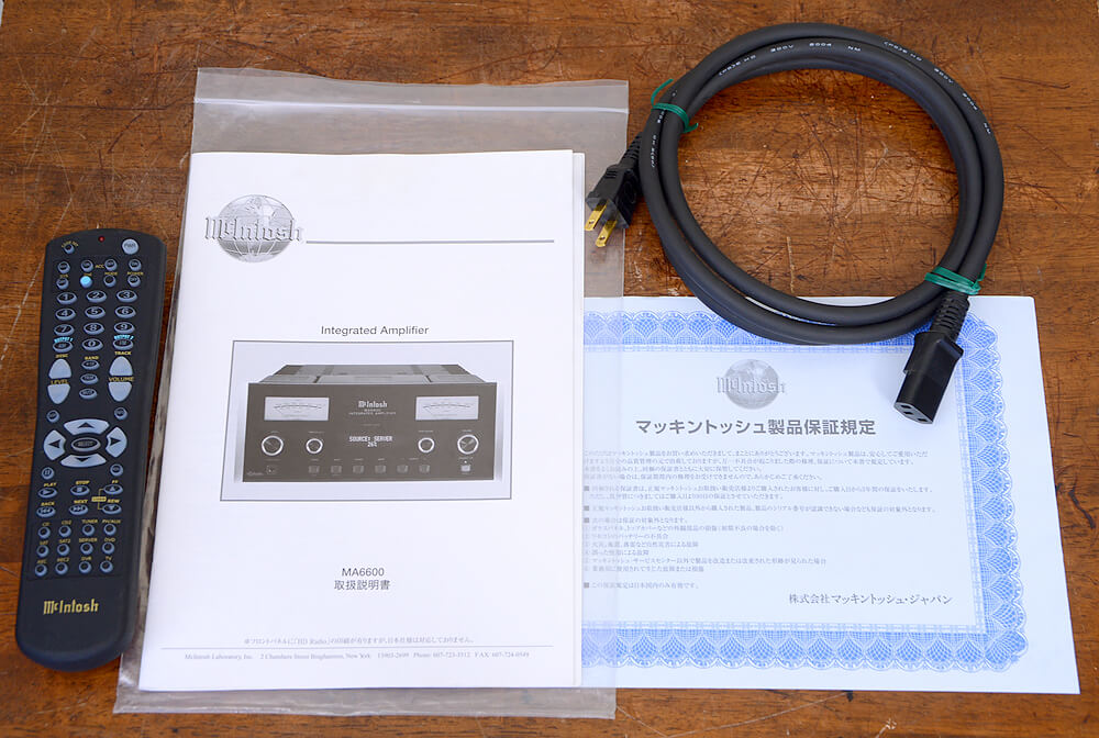 アンプの付属品