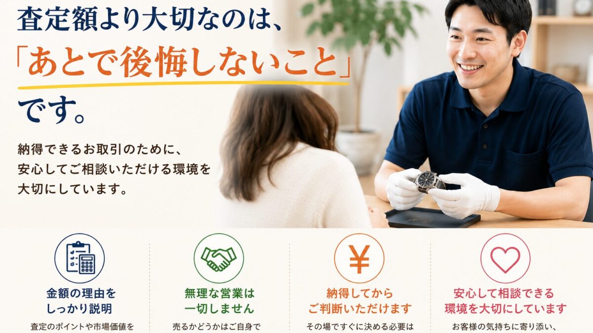 査定額より大切なのは、「あとで後悔しないこと」です！